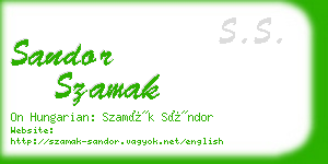 sandor szamak business card